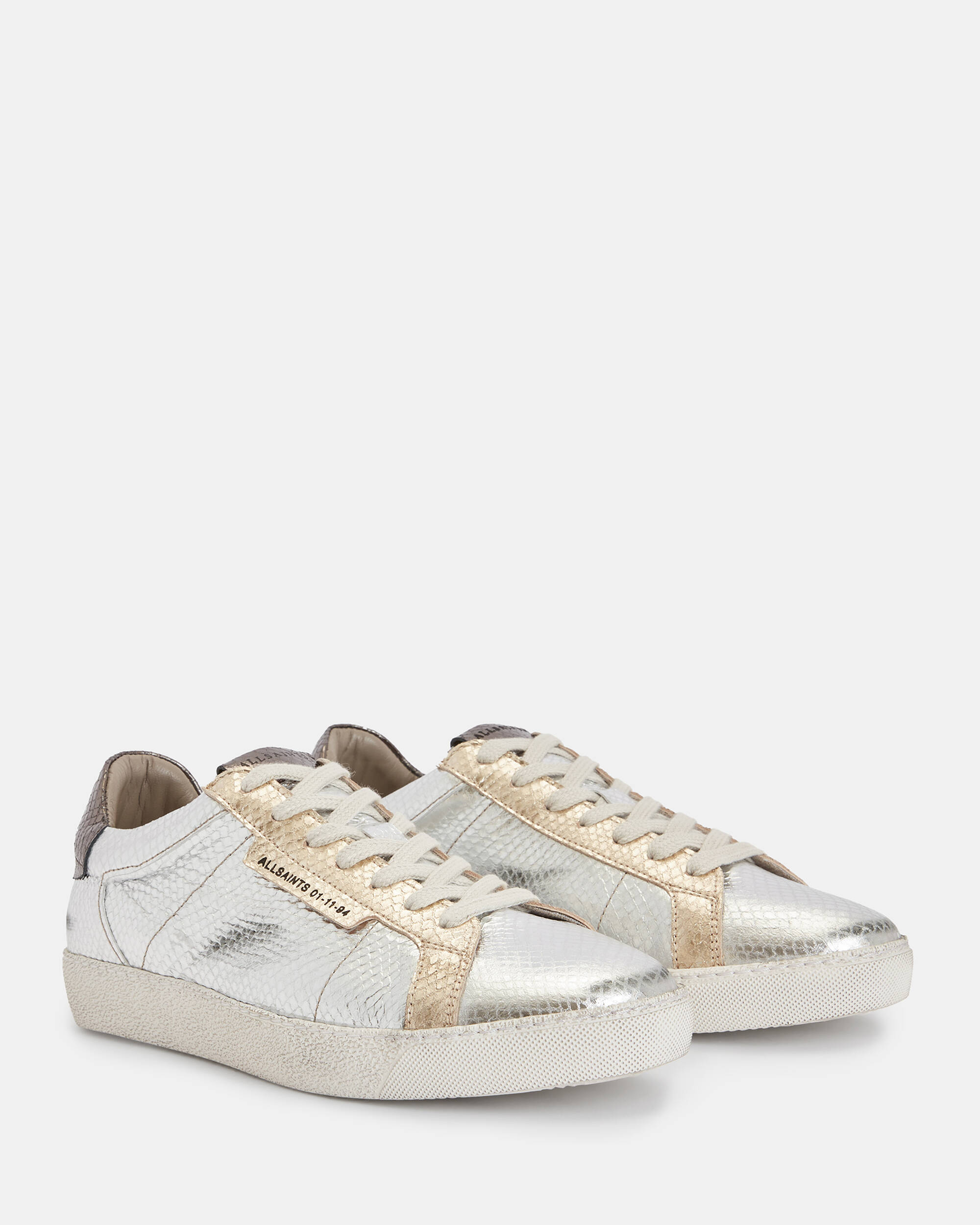 Sheer Metallic Leather Trainers  large image number 4