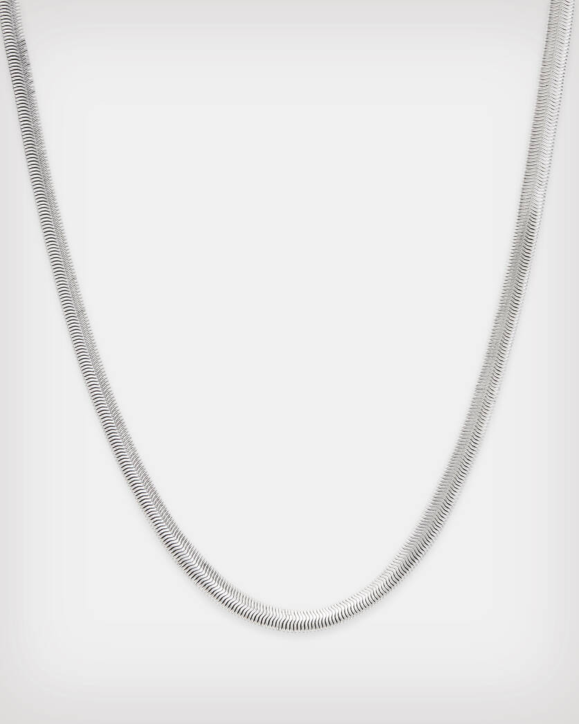 Flat Snake Silver-Tone Necklace  large image number 2