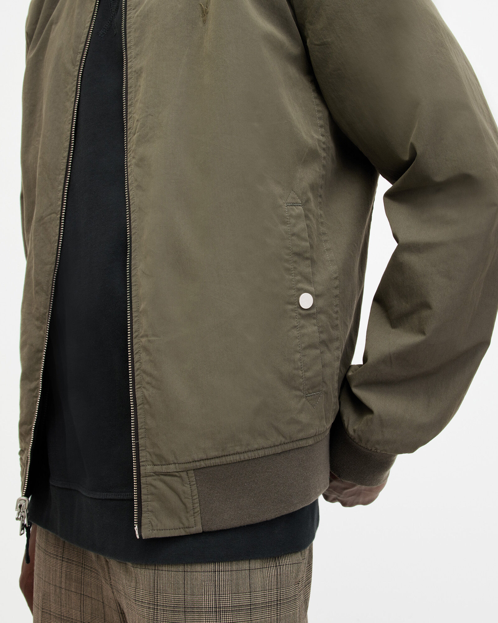 Reversible Bassett Bomber Jacket BLK/ASH KHAKI BRWN ALLSAINTS