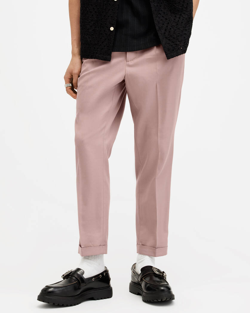 Tallis Slim Fit Cropped Tapered Trousers  large image number 1