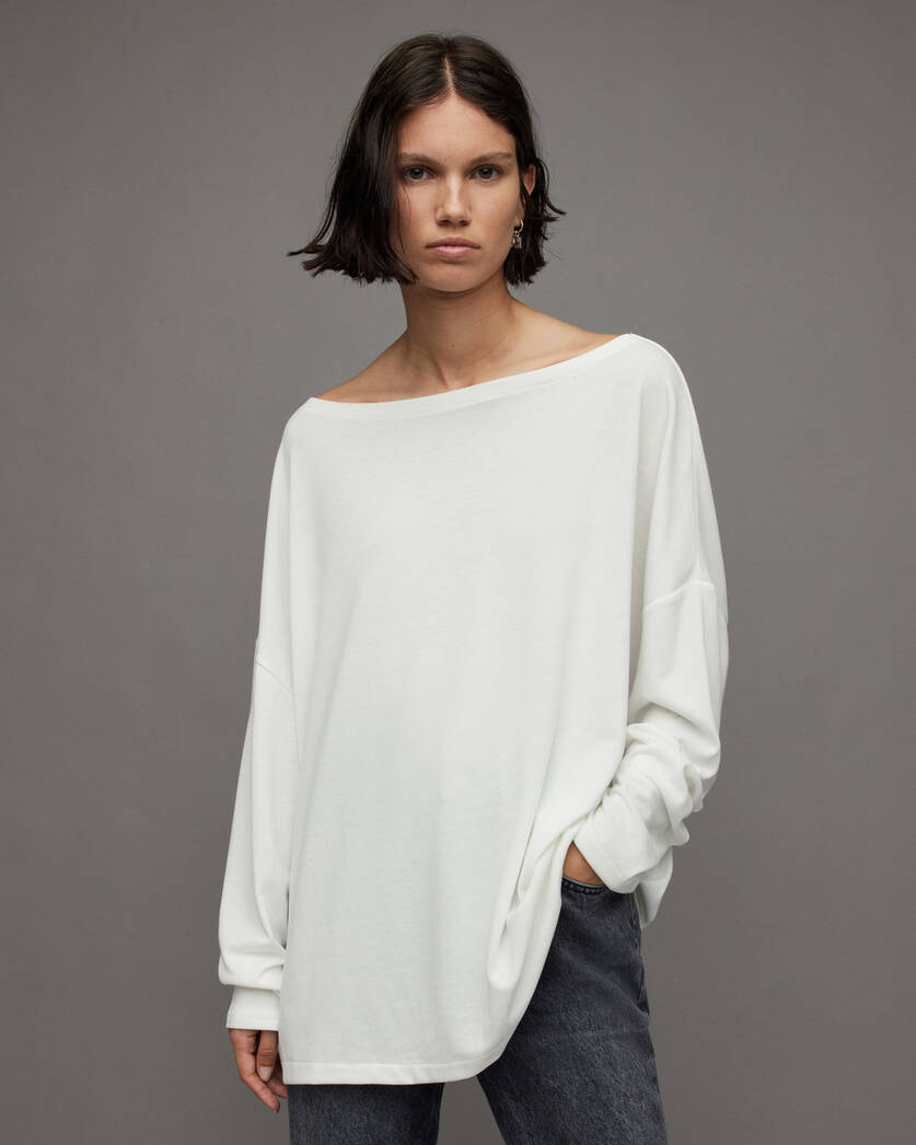 Rita Oversized T-Shirt Chalk White | ALLSAINTS