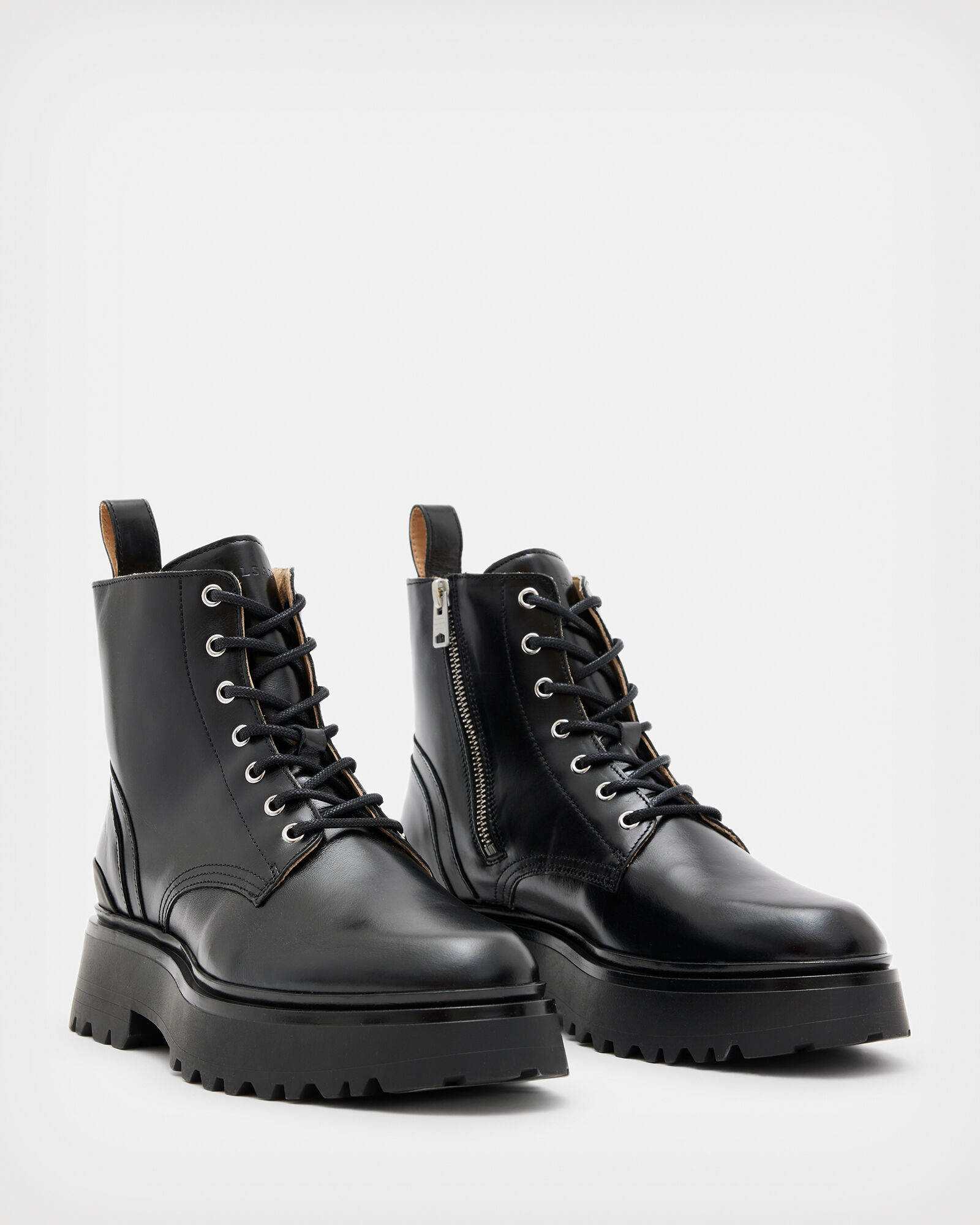 Flint Leather Boots Black | ALLSAINTS