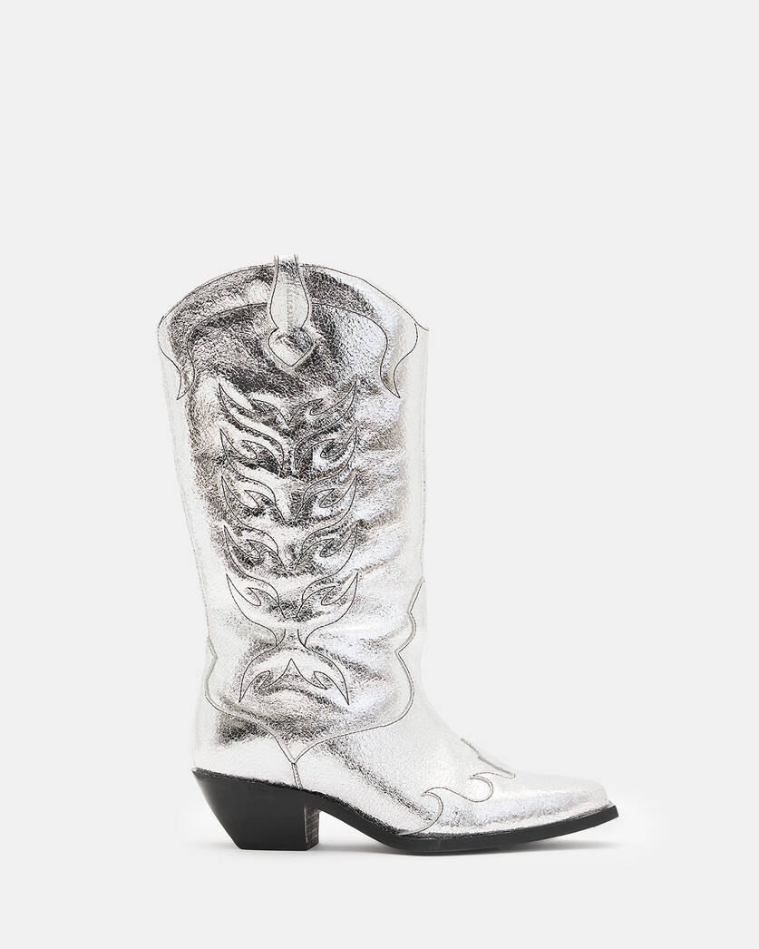 Dolly Western Metallic Leather Boots