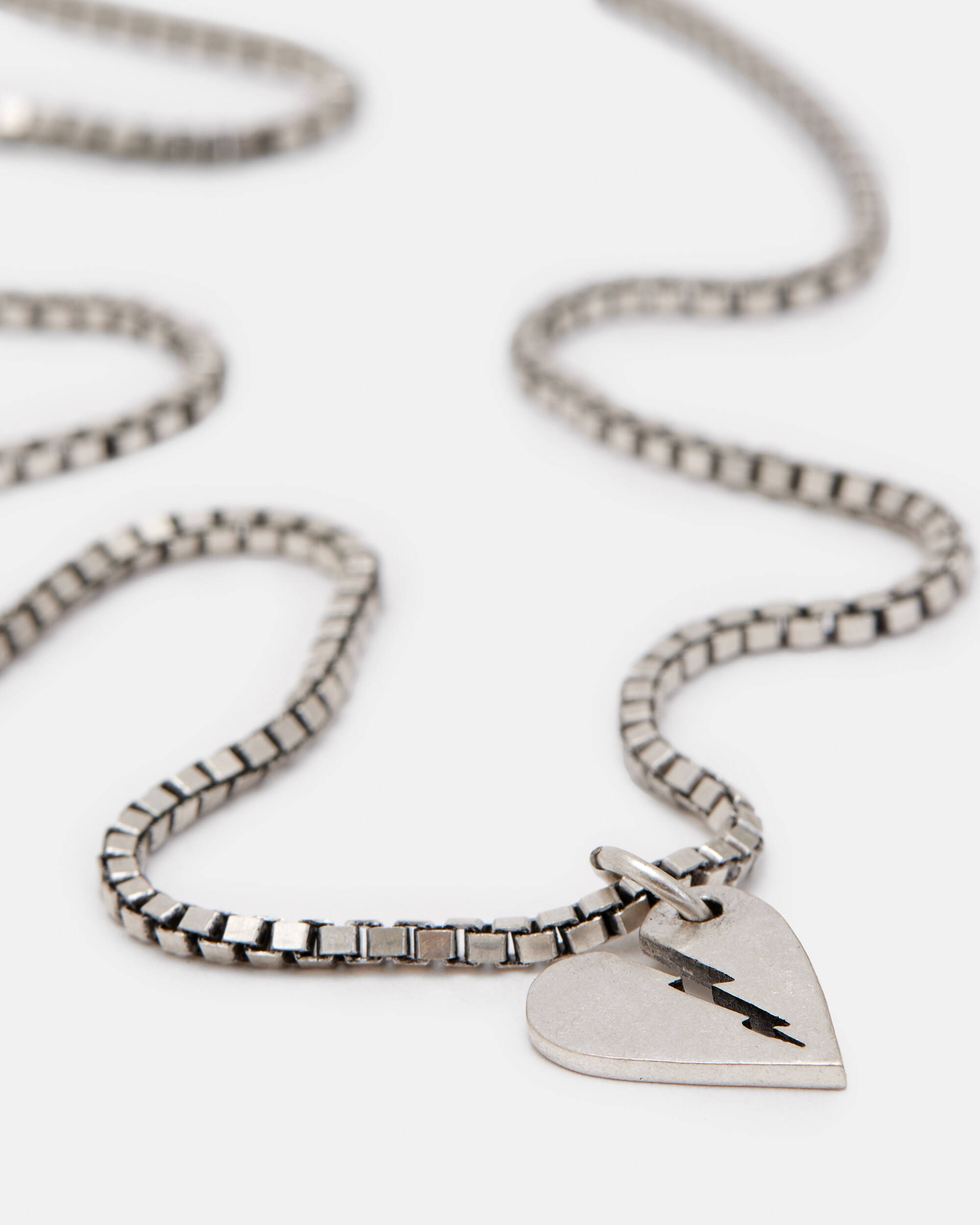 Split Heart Sterling Silver Necklace  large image number 1