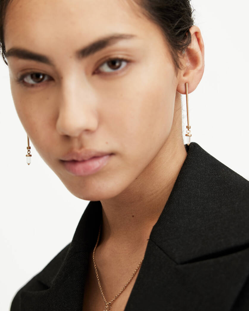 Eryka Crystal Pendant Drop Bar Earrings  large image number 2