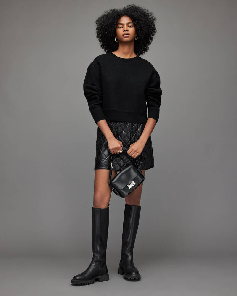 Quinn Quilted Leather Mini Skirt