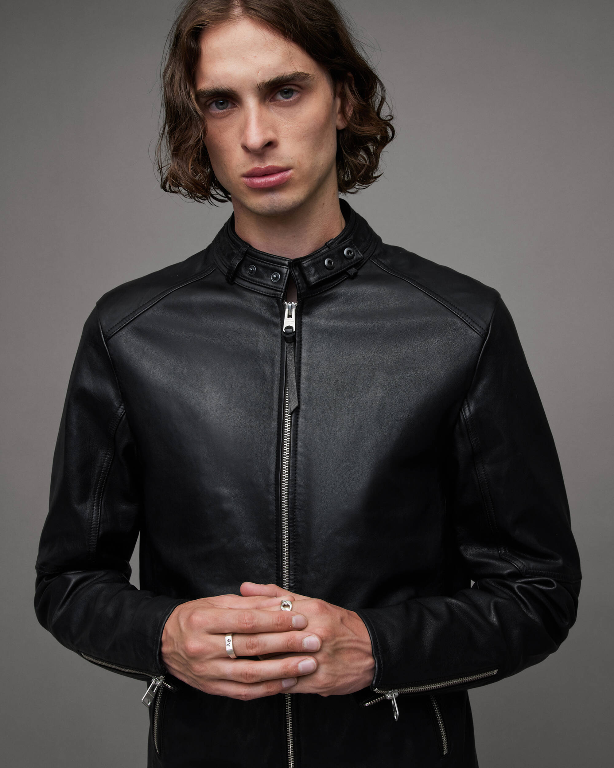 Cora Leather Snap Collar Jacket  large image number 4