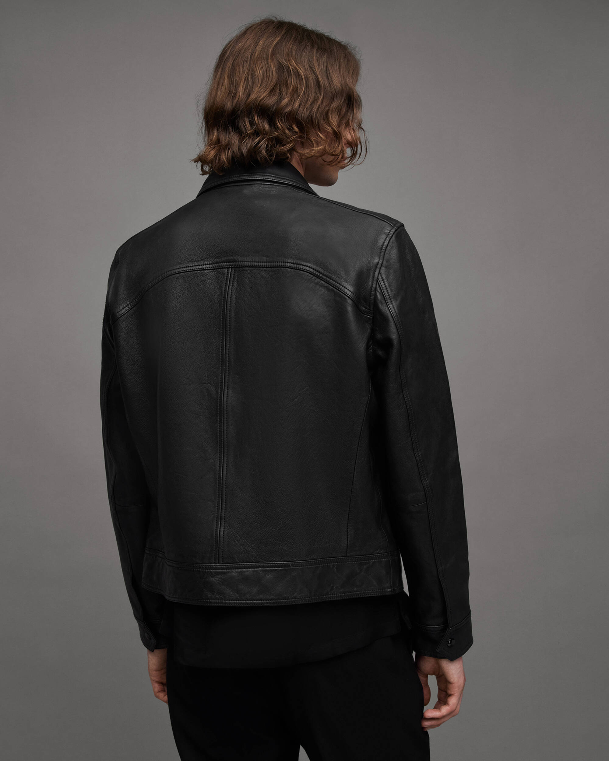 Jun Boxy Cropped Leather Jacket  large image number 5