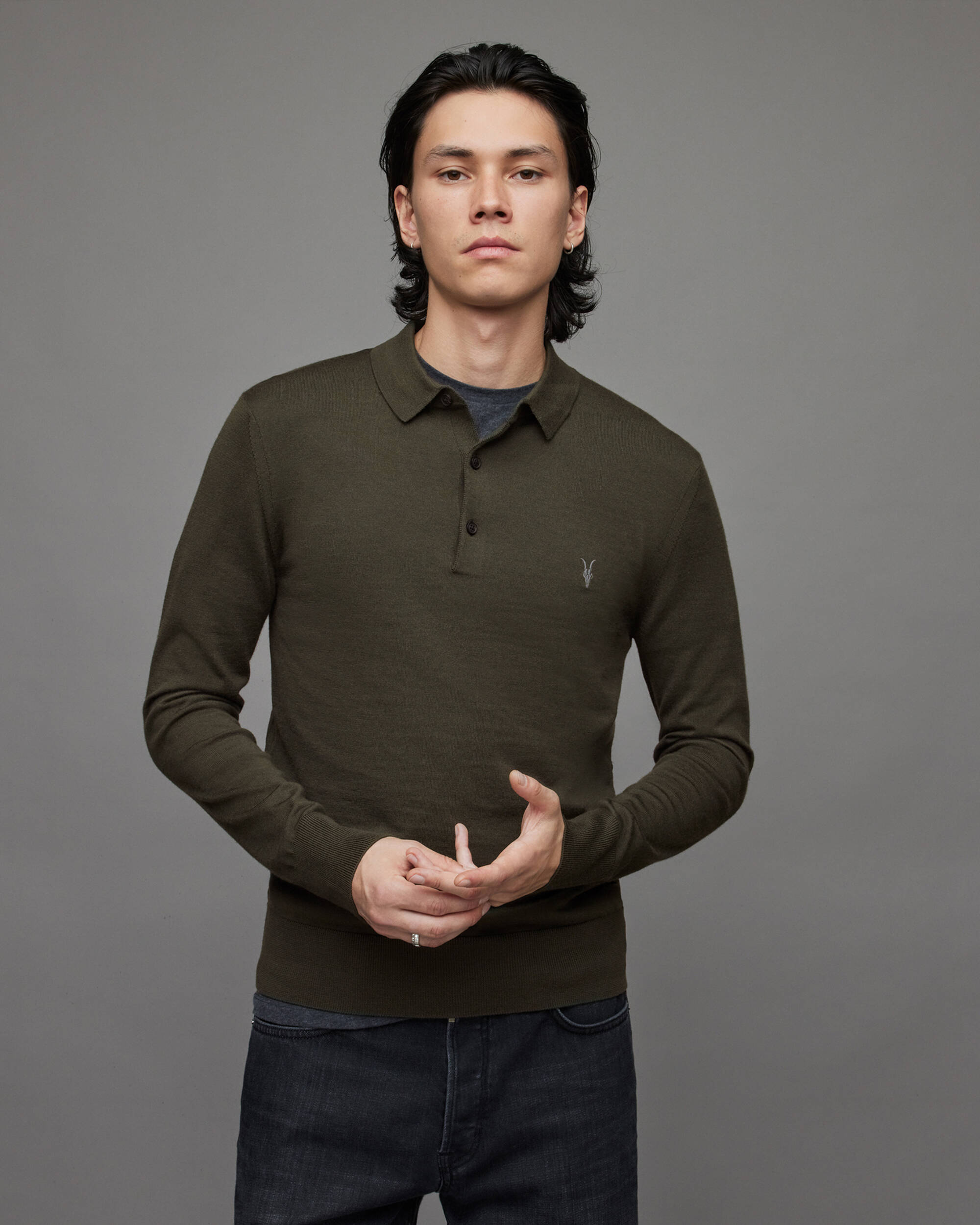 Mode Merino Long Sleeve Polo Shirt  large image number 1