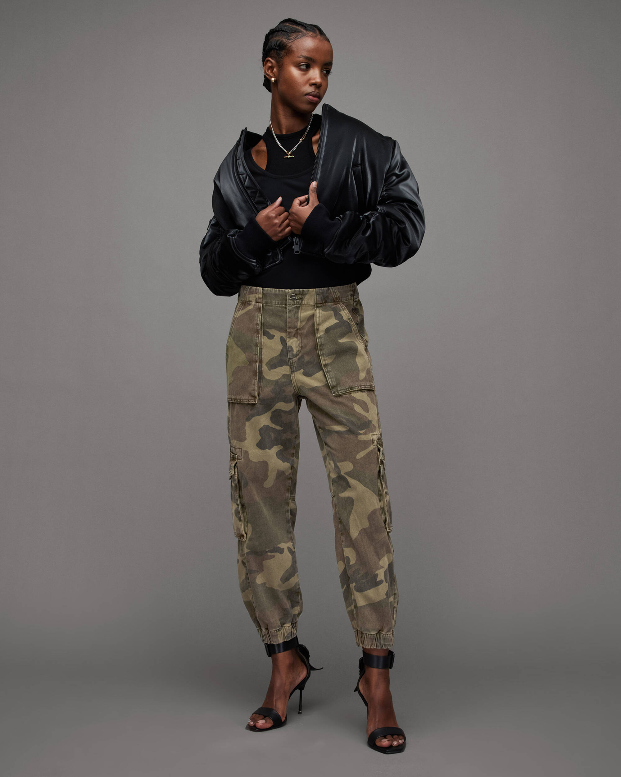 Frieda Camouflage Tapered Denim Trousers  large image number 1