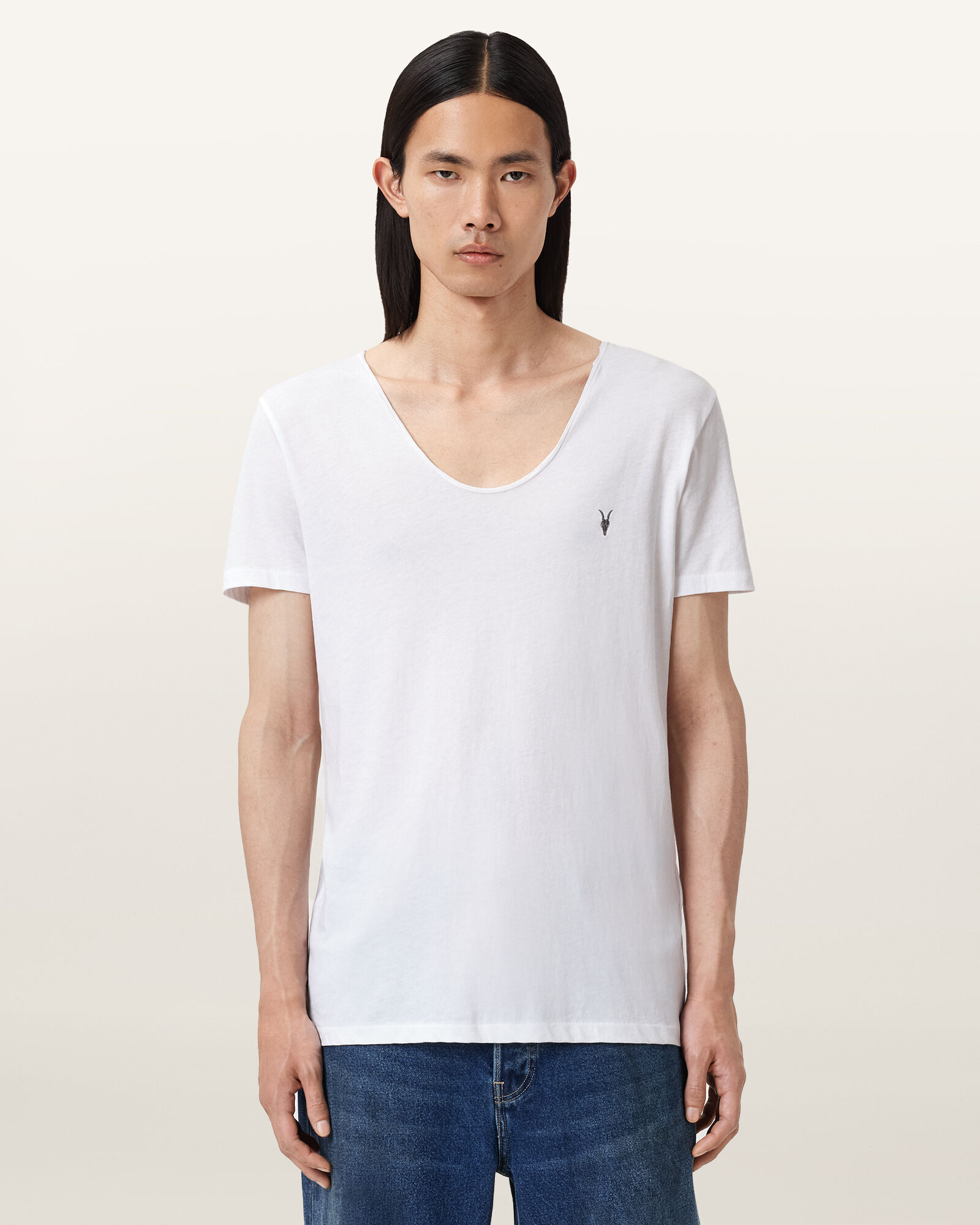 mens all saints scoop neck t shirt