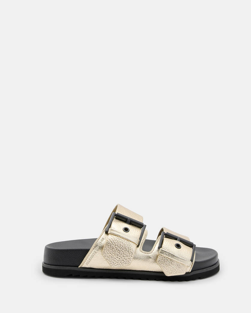 Sian Metallic Leather Buckle Sandals  large image number 1