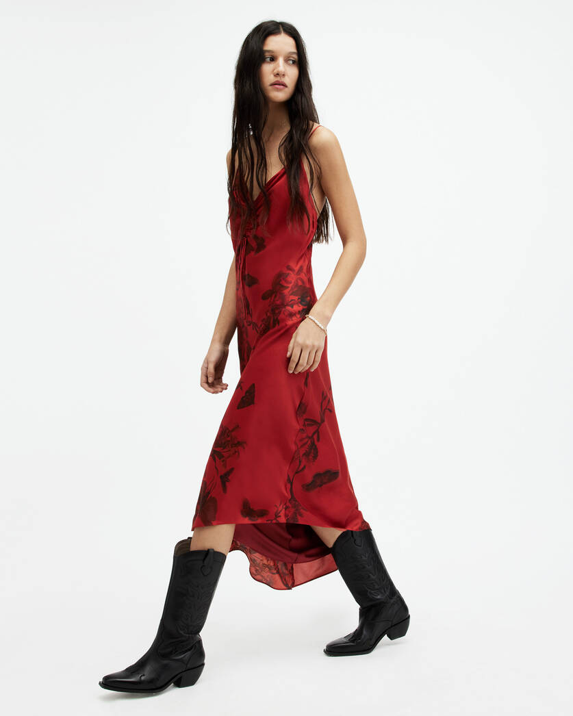 Alexia Silk Blend V-Neck Midi Slip Dress  large image number 3