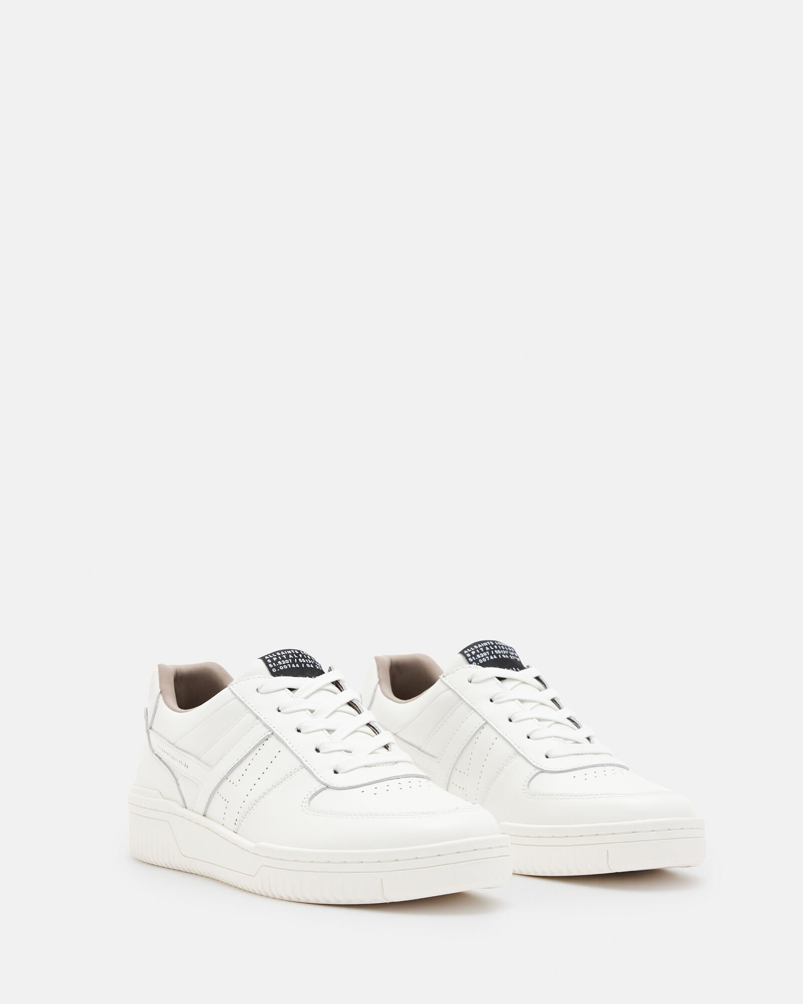 Vix Low Top Round Toe Leather Trainers White ALLSAINTS