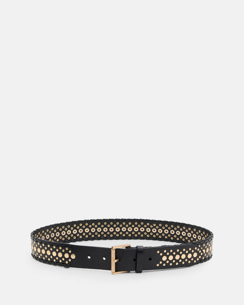 Lonnie Studded Woven Leather Belt  large image number 4