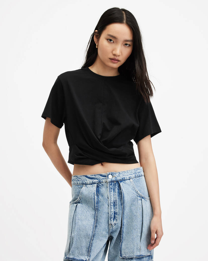 Mallinson Cropped Slim Wrap Over T-Shirt  large image number 1