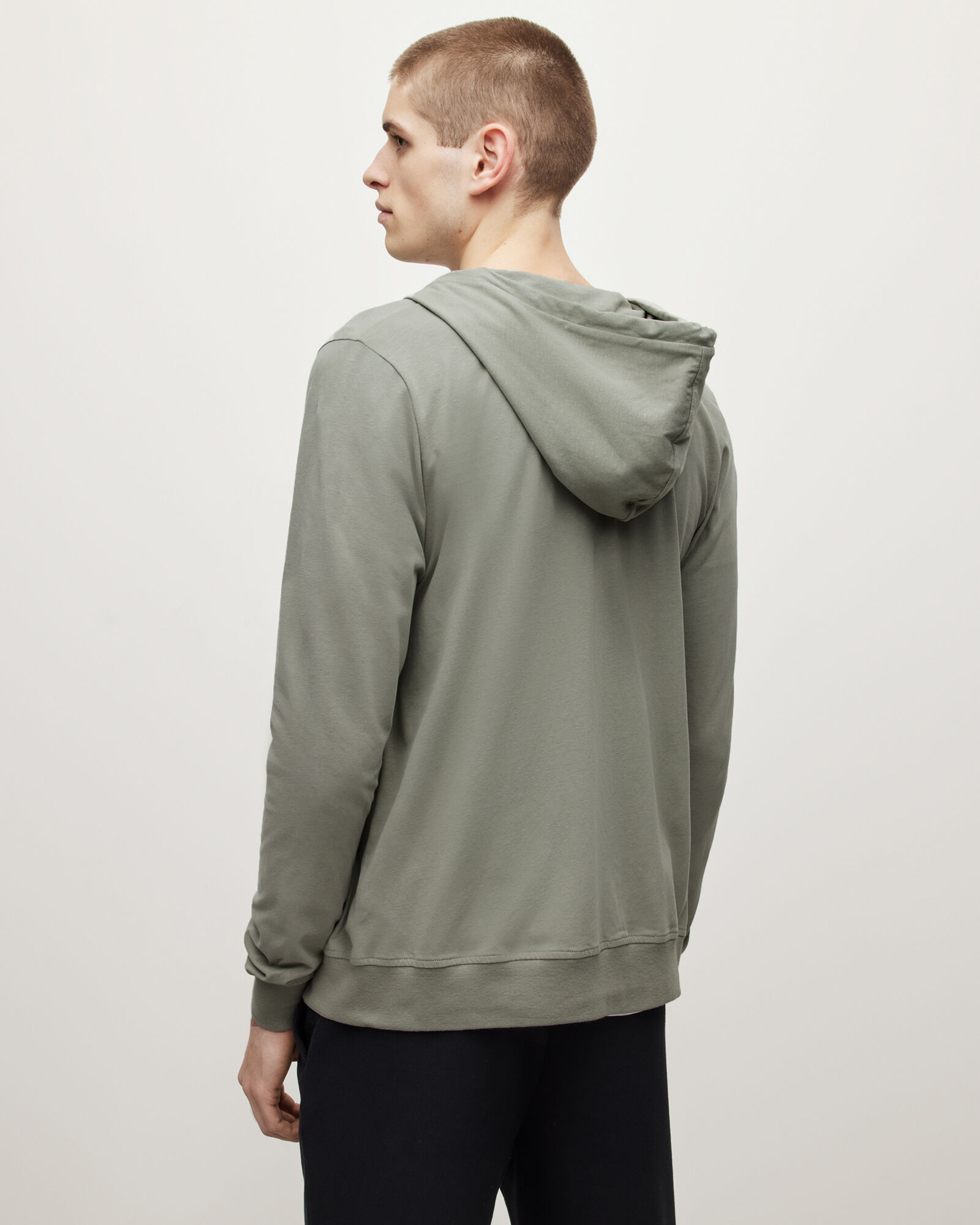 Brace Brushed Cotton Zip Hoodie SOFT GREEN | ALLSAINTS Canada