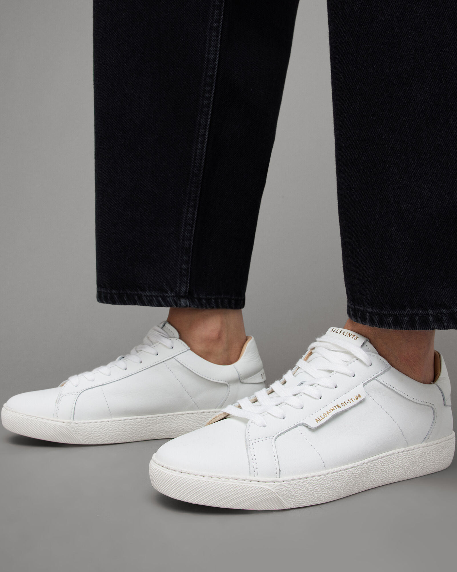Sheer Leather Low Top Trainers White | ALLSAINTS