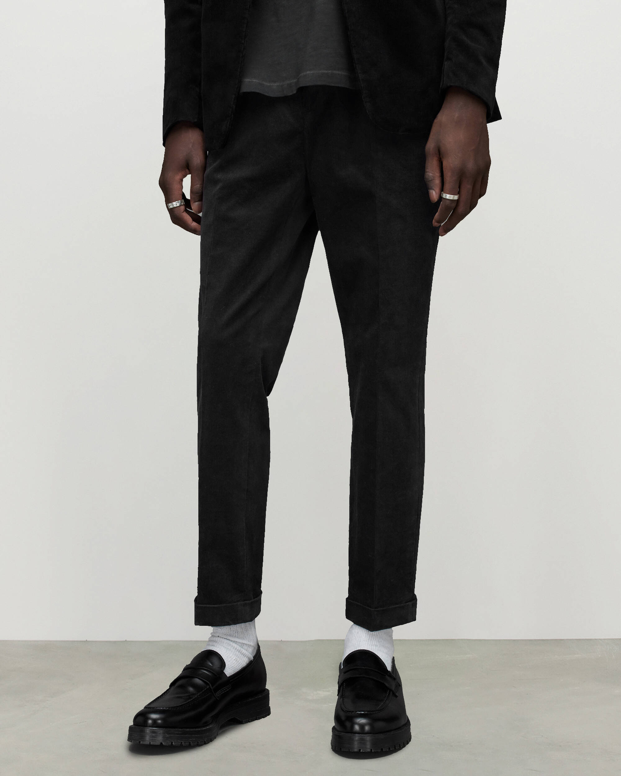 Kiels Slim Cropped Trousers Black | ALLSAINTS