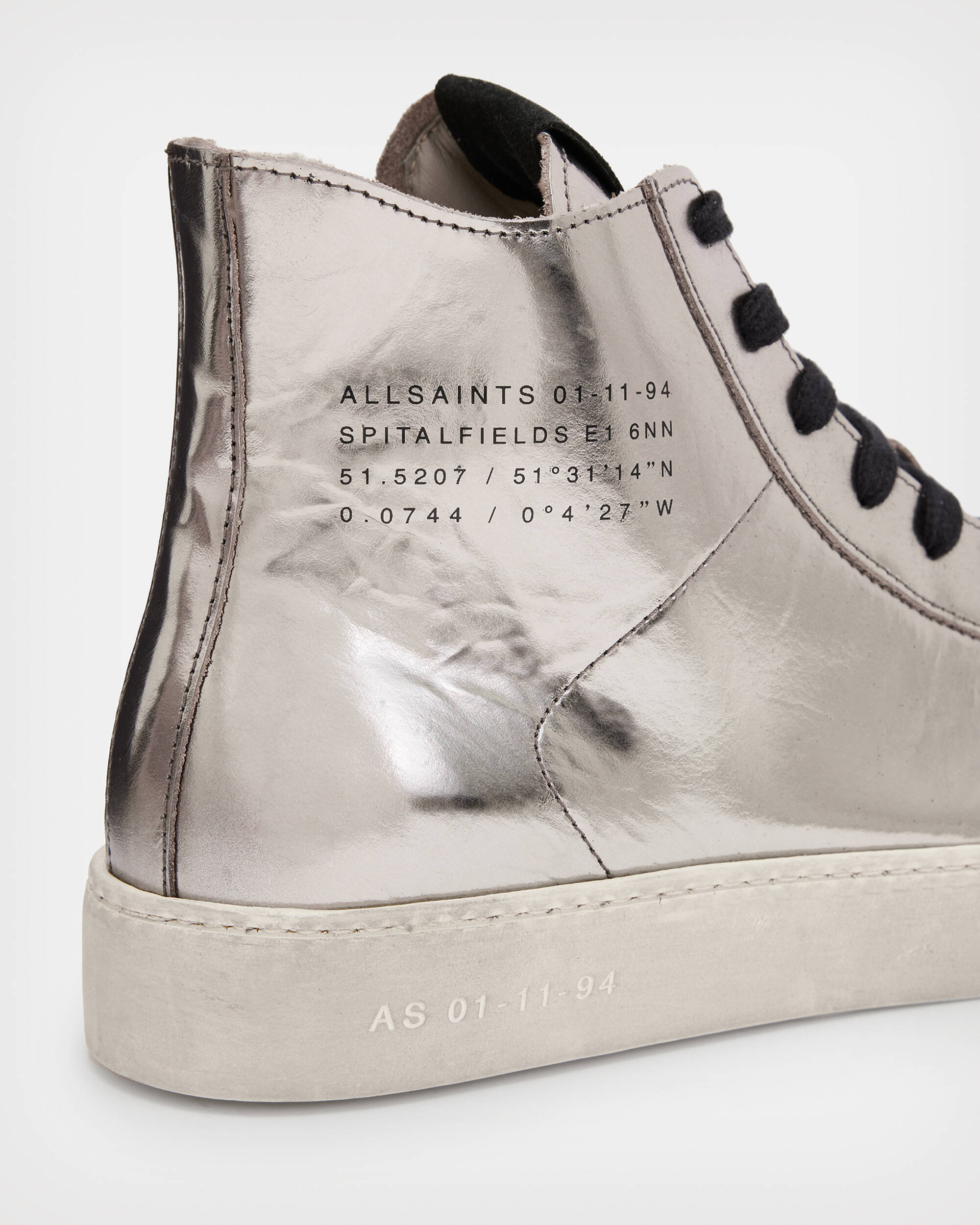 Tana Metallic Leather High Top Trainers  large image number 5