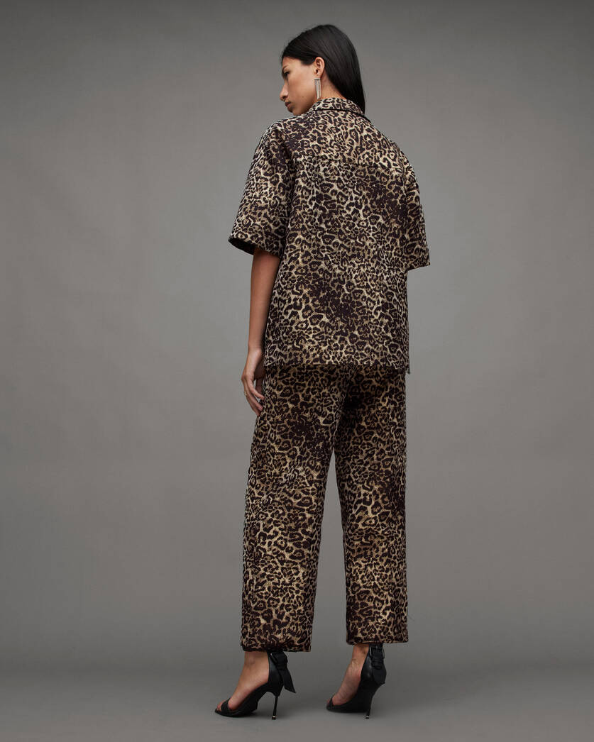 Jemi Leopard Print Relaxed Fit Trousers  large image number 6