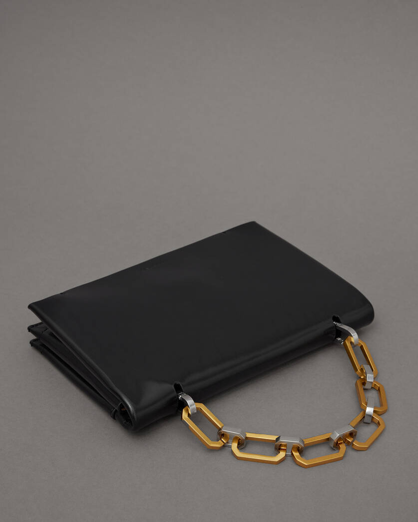 Yua Leather Removable Chain Clutch Bag  large image number 8