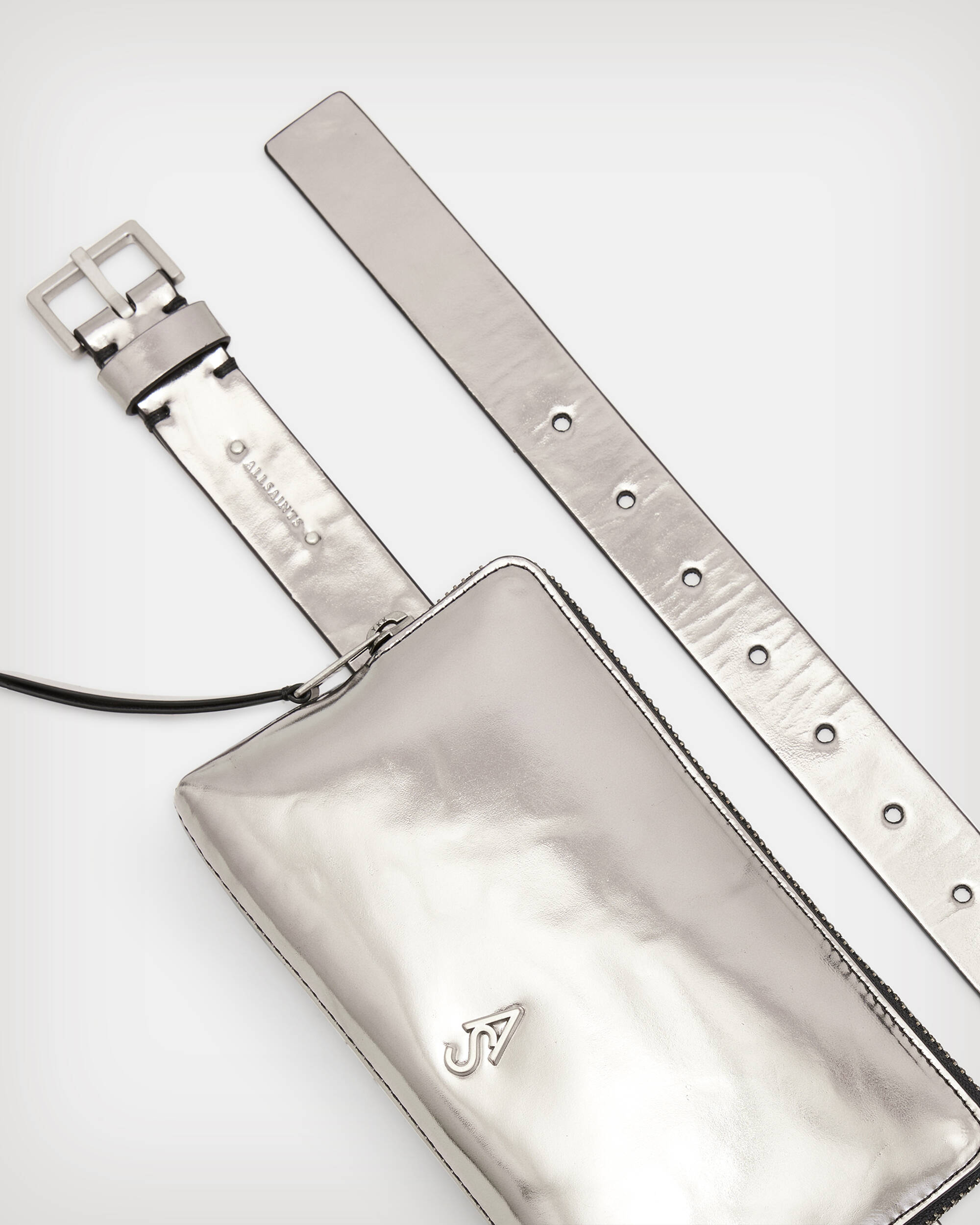 Lila AllSaints Metallic Leather Belt Bag  large image number 4