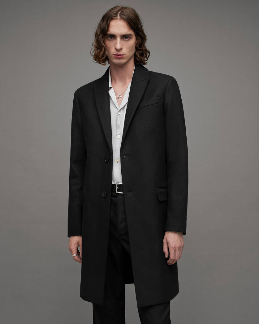 Jemison Wool Cashmere Blend Coat Black | ALLSAINTS