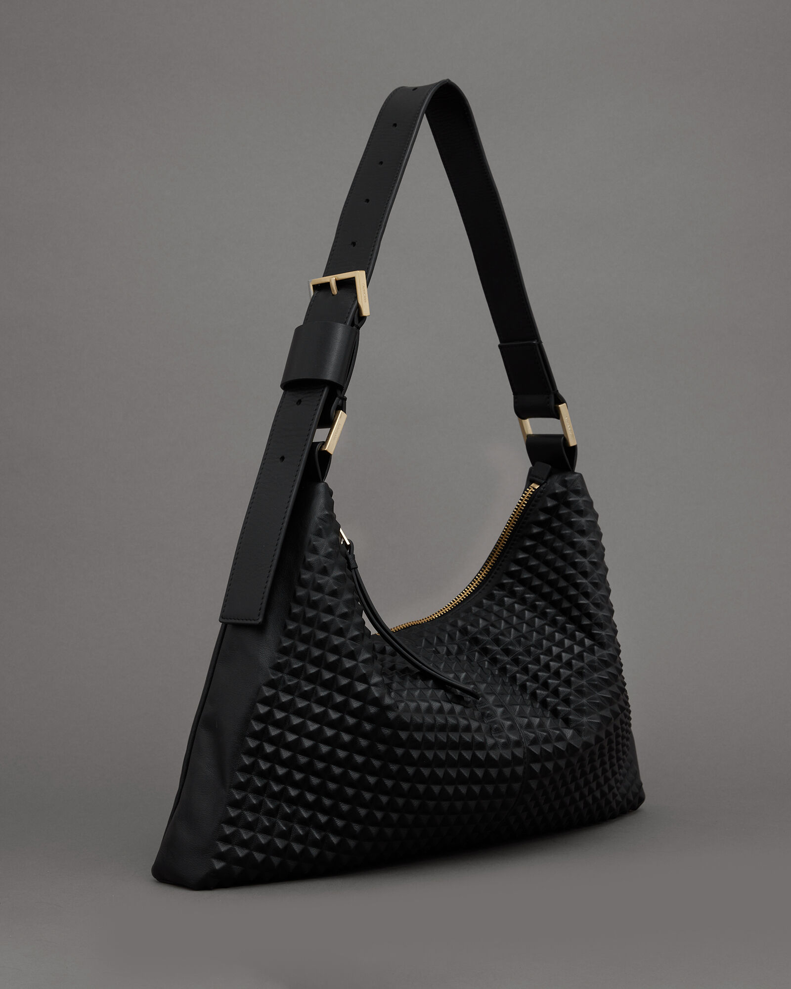 The Small Elena Bag in Black Leather with Studs– KHAITE