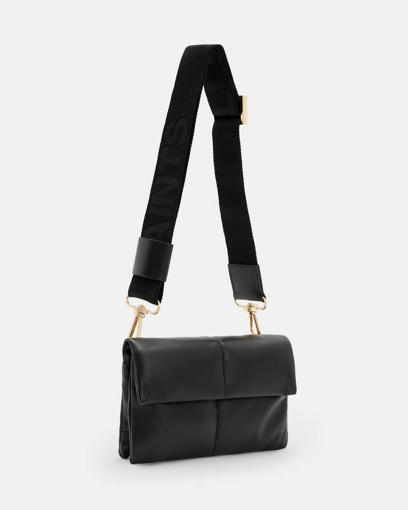 Ezra Leather Quilted Crossbody Bag Black | ALLSAINTS