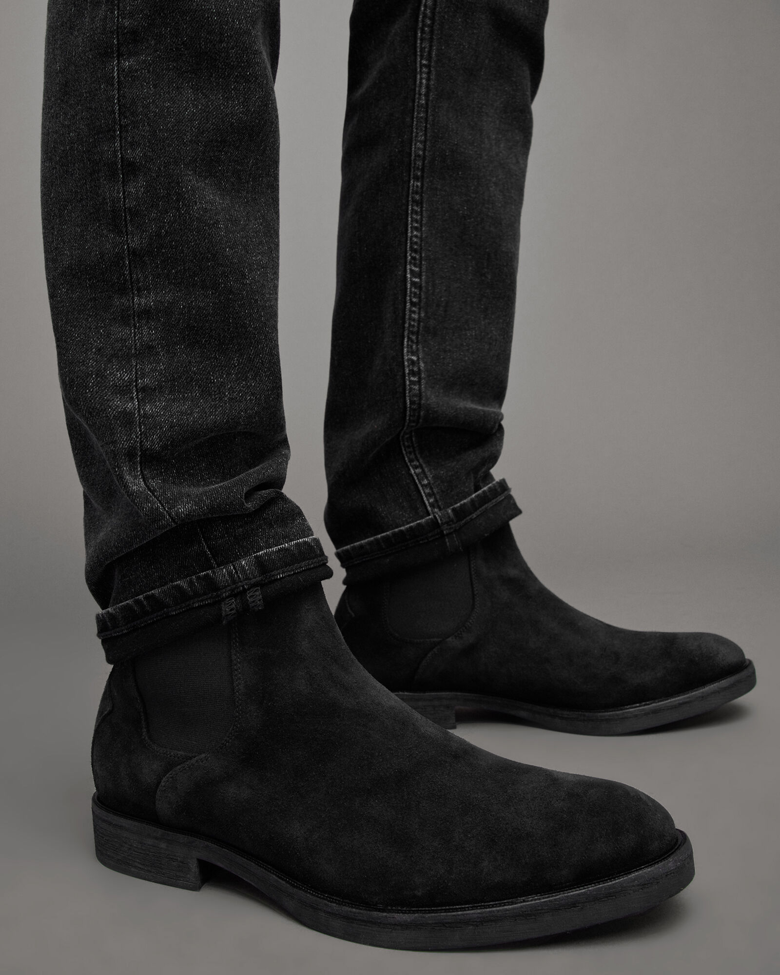 Creed Suede Chelsea Boots Black ALLSAINTS