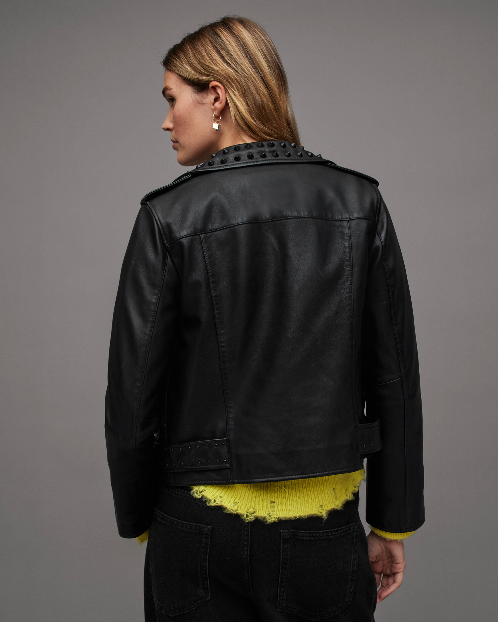 Balfern Studded Leather Biker Jacket  large image number 5