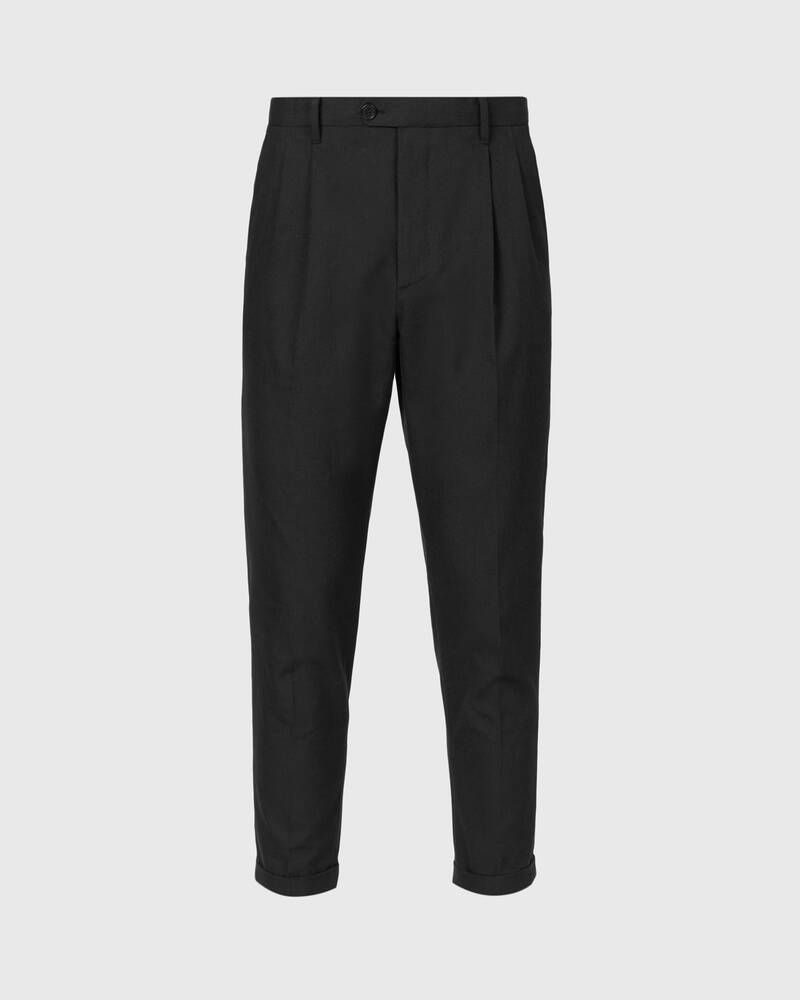 Tallis Cropped Slim Trousers Black | ALLSAINTS