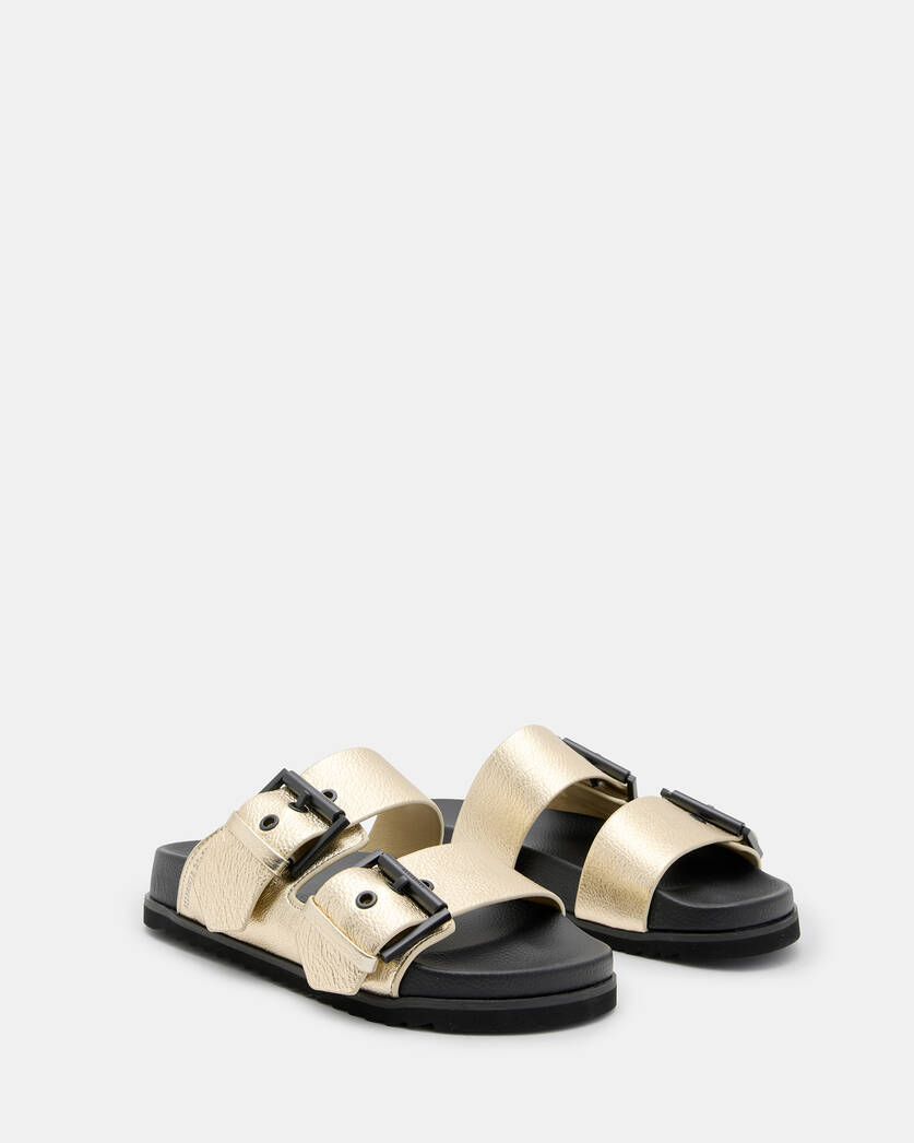 Sian Metallic Leather Buckle Sandals  large image number 3