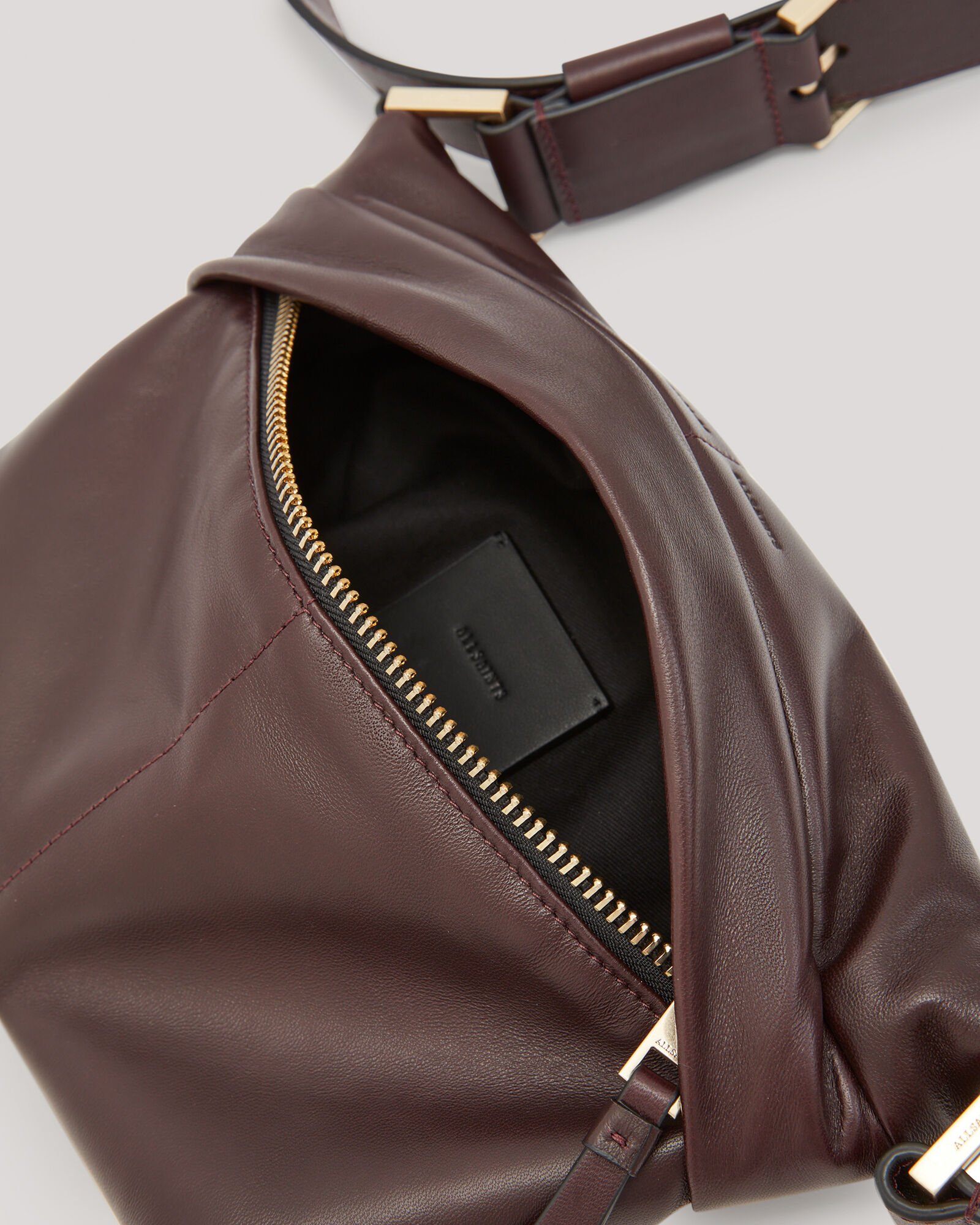 Colette Quilted Leather Crossbody Bag Mahogany ALLSAINTS