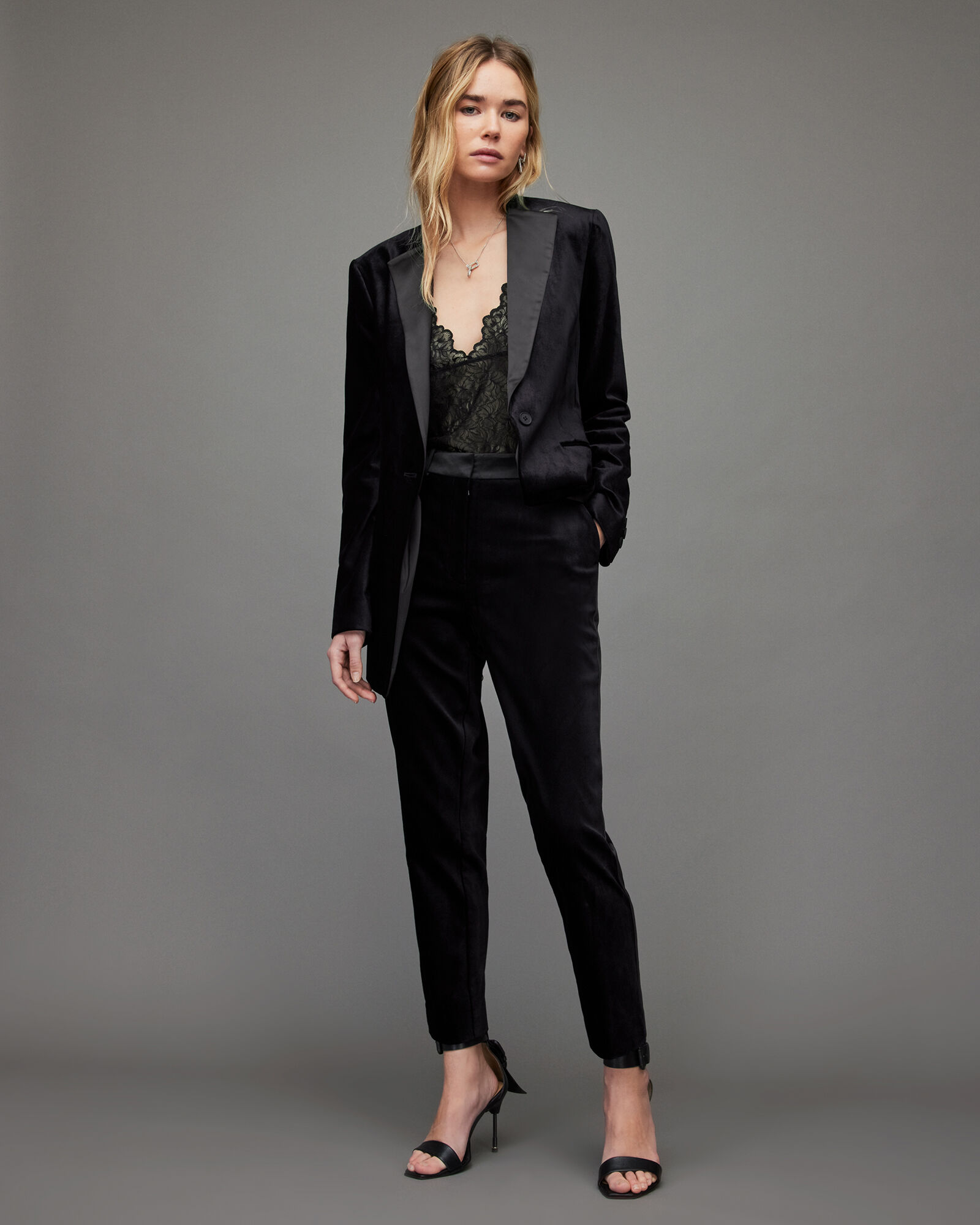 Sofia Velvet Blazer Midnight Blue 