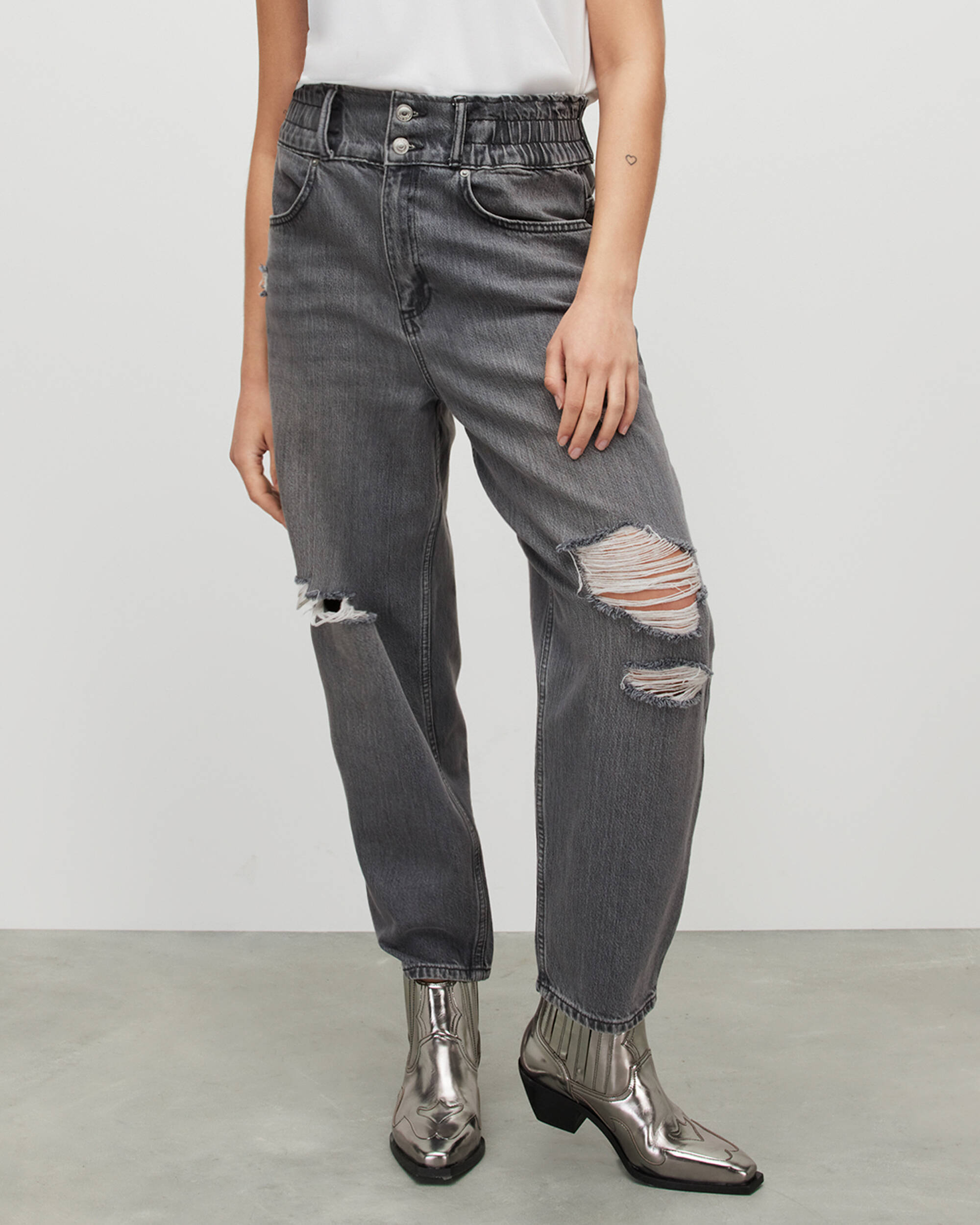 Hailey High-Rise Destroy Tapered Jeans  large image number 2
