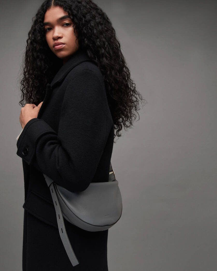 AllSaints Women's Half Moon Leather Crossbody Bag