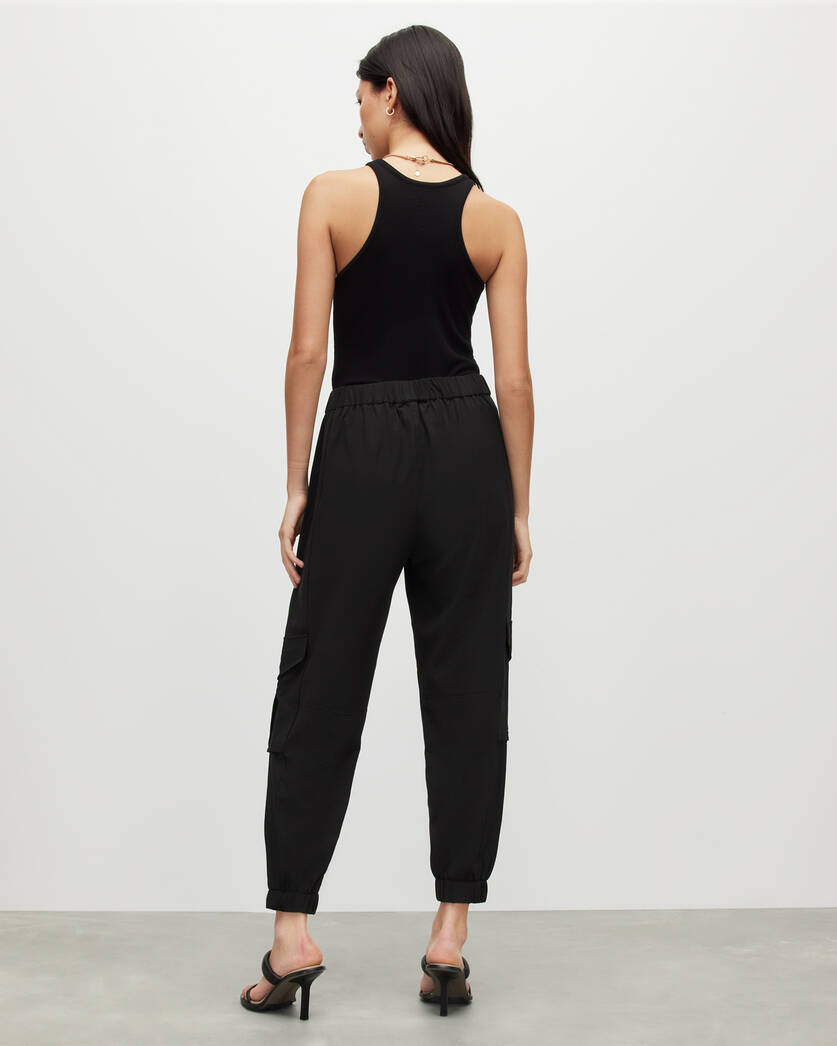 ALLSAINTS Maddie High-Rise Cargo Trousers in Black