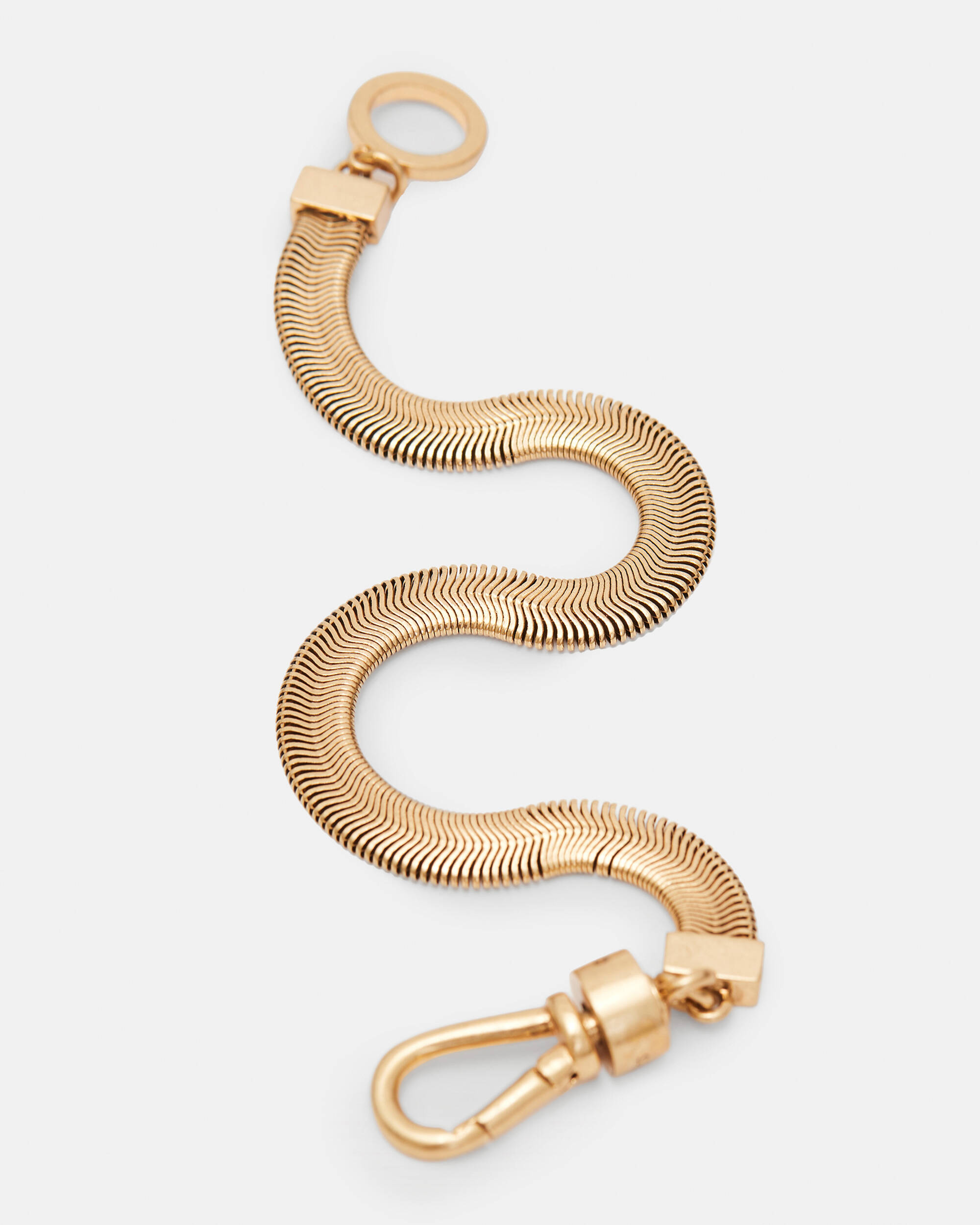 Flat Snake Chain Silver-Tone Bracelet  large image number 3