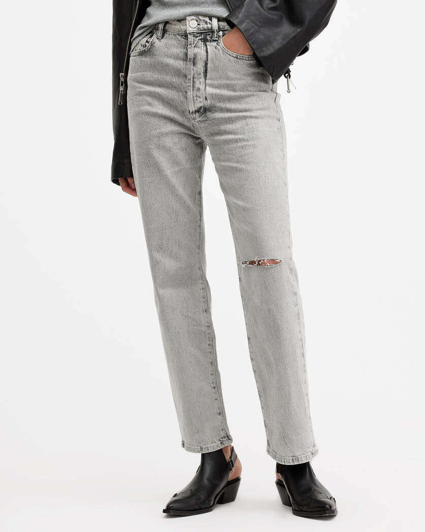 Edie High Rise Straight Denim Jeans  large image number 2