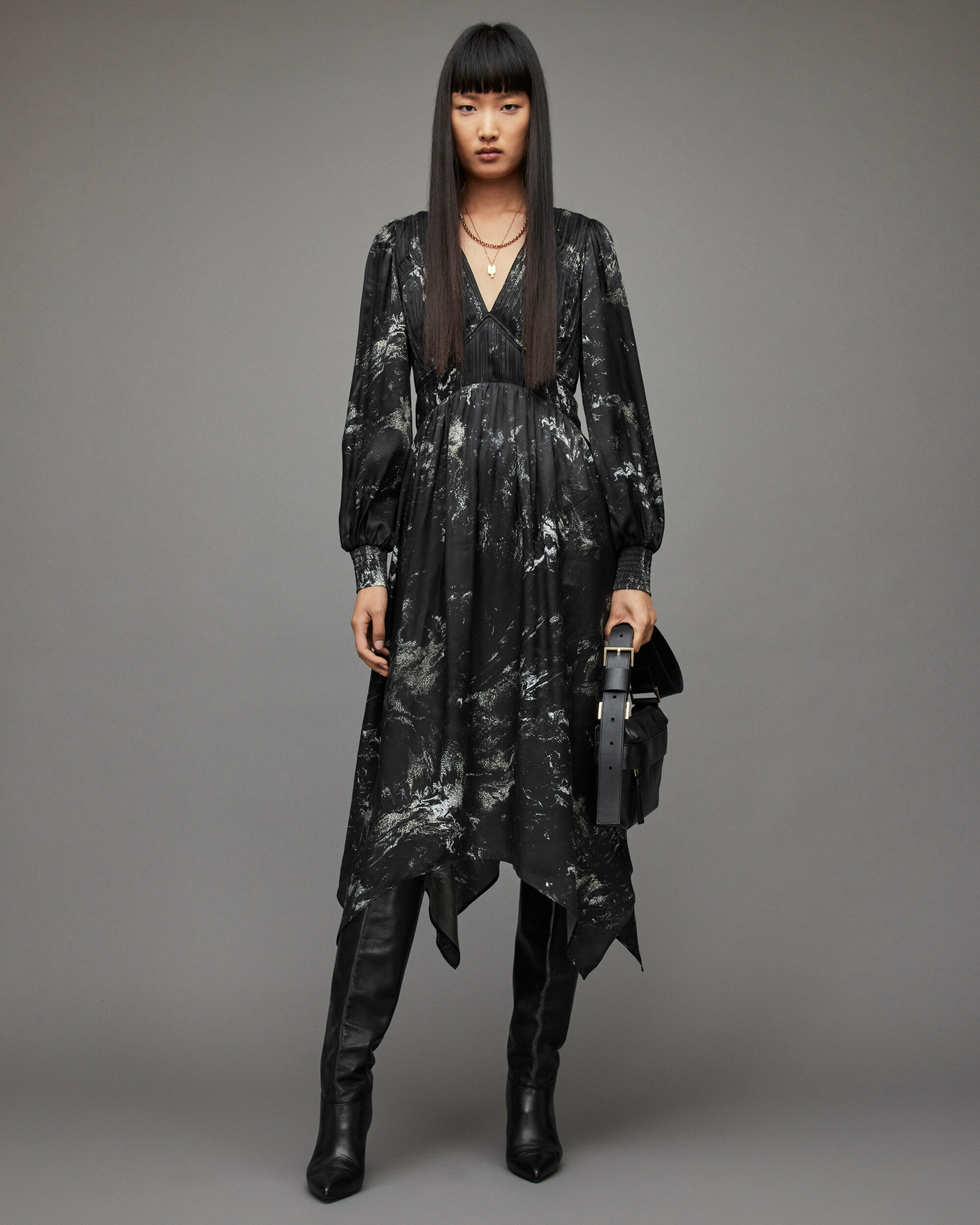95％以上節約 送料無料 AllSaints レディース 女性用 ファッション ドレス Estelle Titania Dress Black 