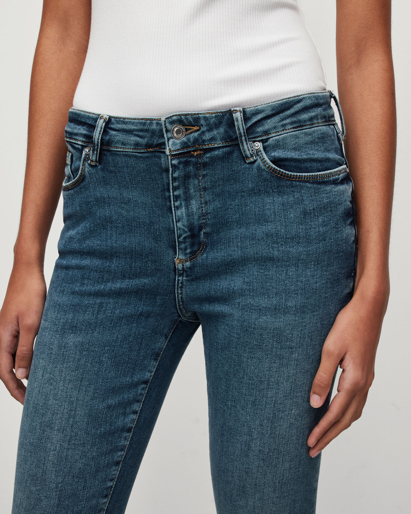 Miller Mid-Rise Size Me Skinny Jeans HUNTER BLUE | ALLSAINTS