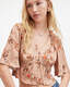 Tian Floral Print Oto Shirred Bust Top  large image number 2