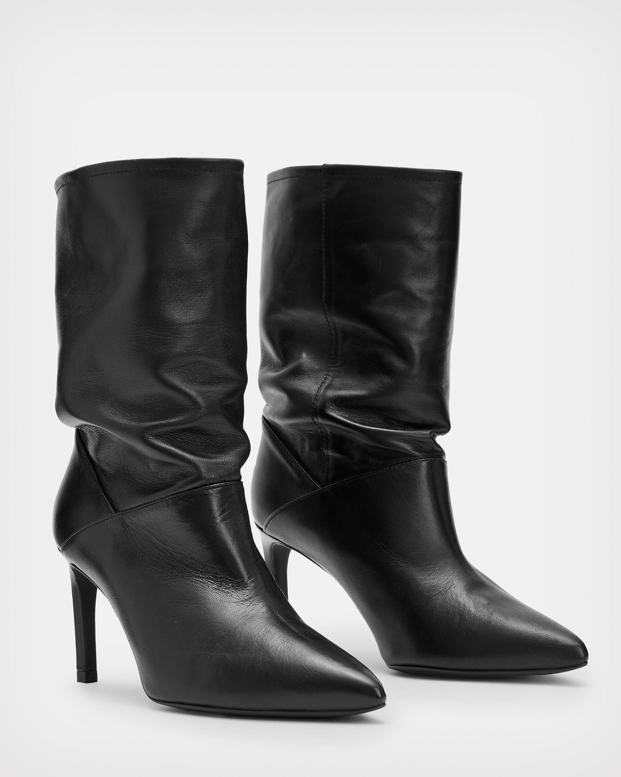 Orlana Leather Boots Black | ALLSAINTS