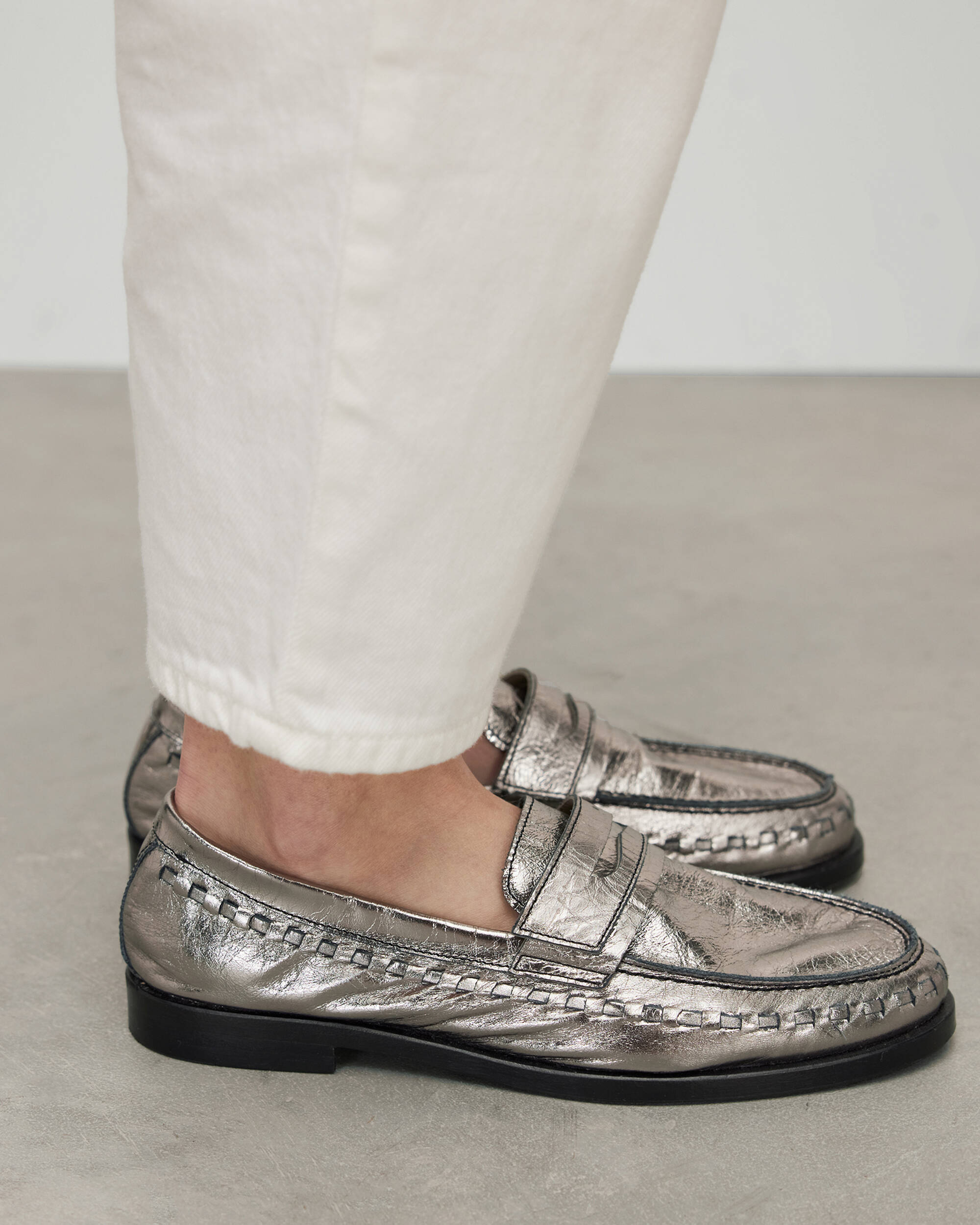 Sofie Metallic Leather Loafers  large image number 2