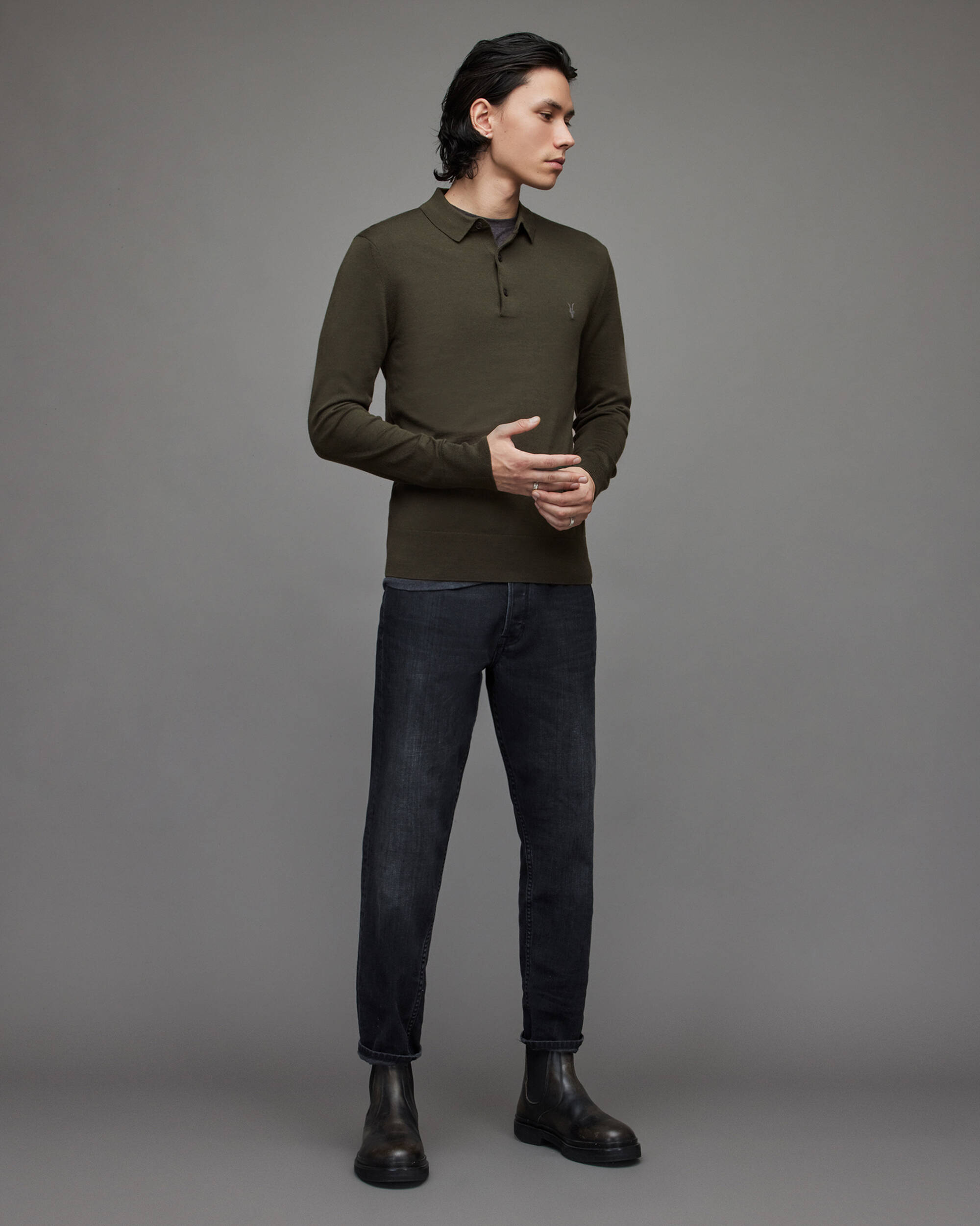 Mode Merino Long Sleeve Polo Shirt  large image number 3