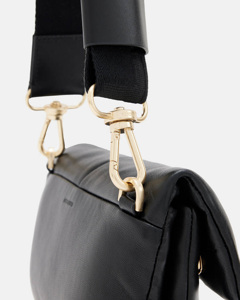 Ezra Leather Quilted Crossbody Bag Black | ALLSAINTS