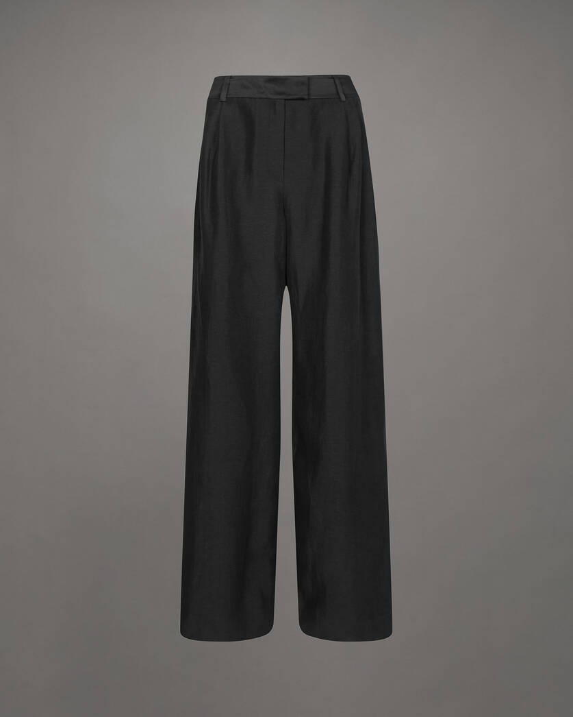 Eve Linen Blend Wide Leg Fit Trousers  large image number 6