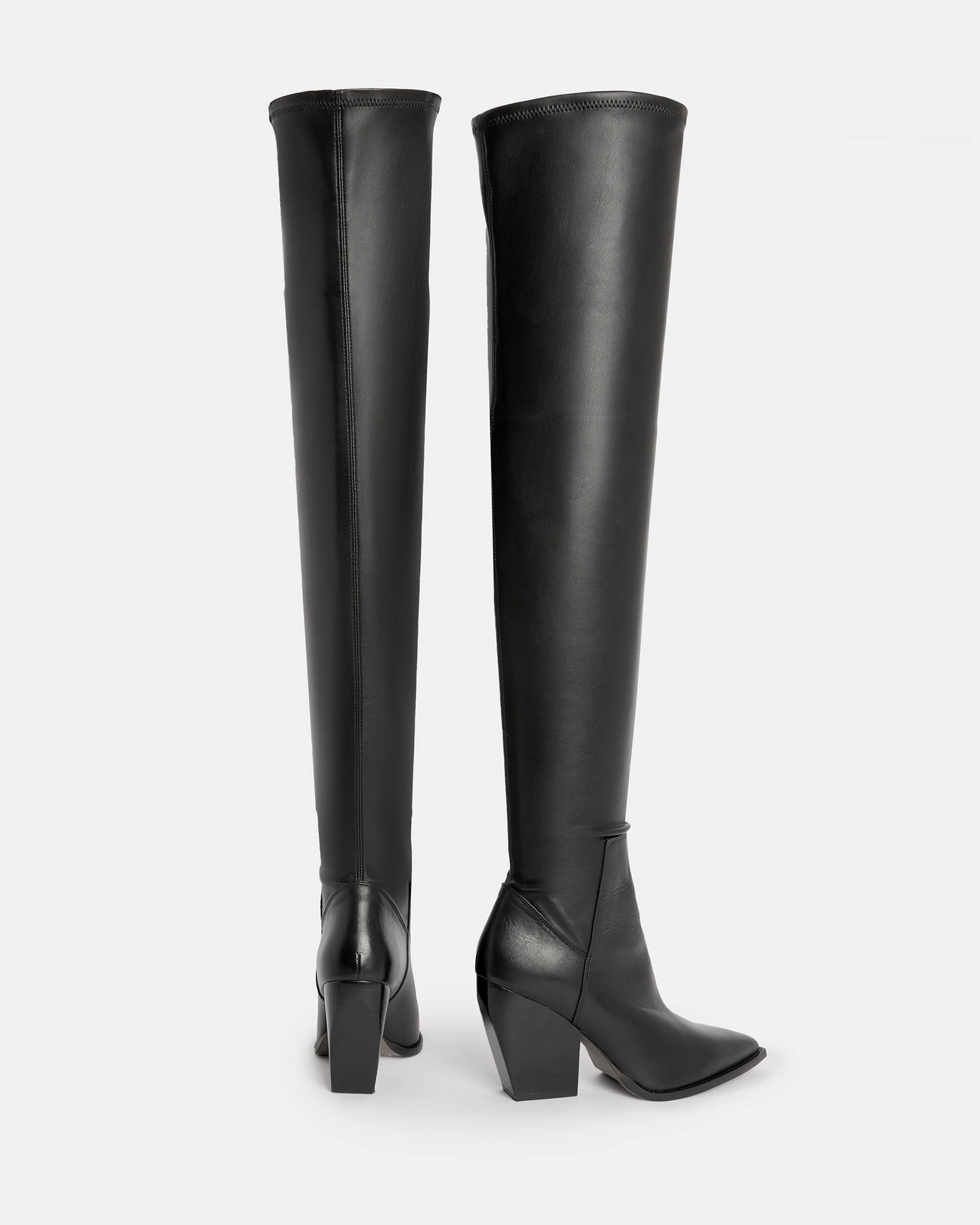 Lara Over The Knee Leather Pointed Boots  large image number 7